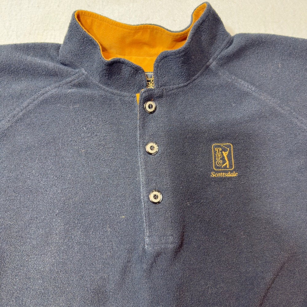 Straight Down Fleece Pullover Mens XXL Navy Blue Good TPC Scottsdale USA Made
